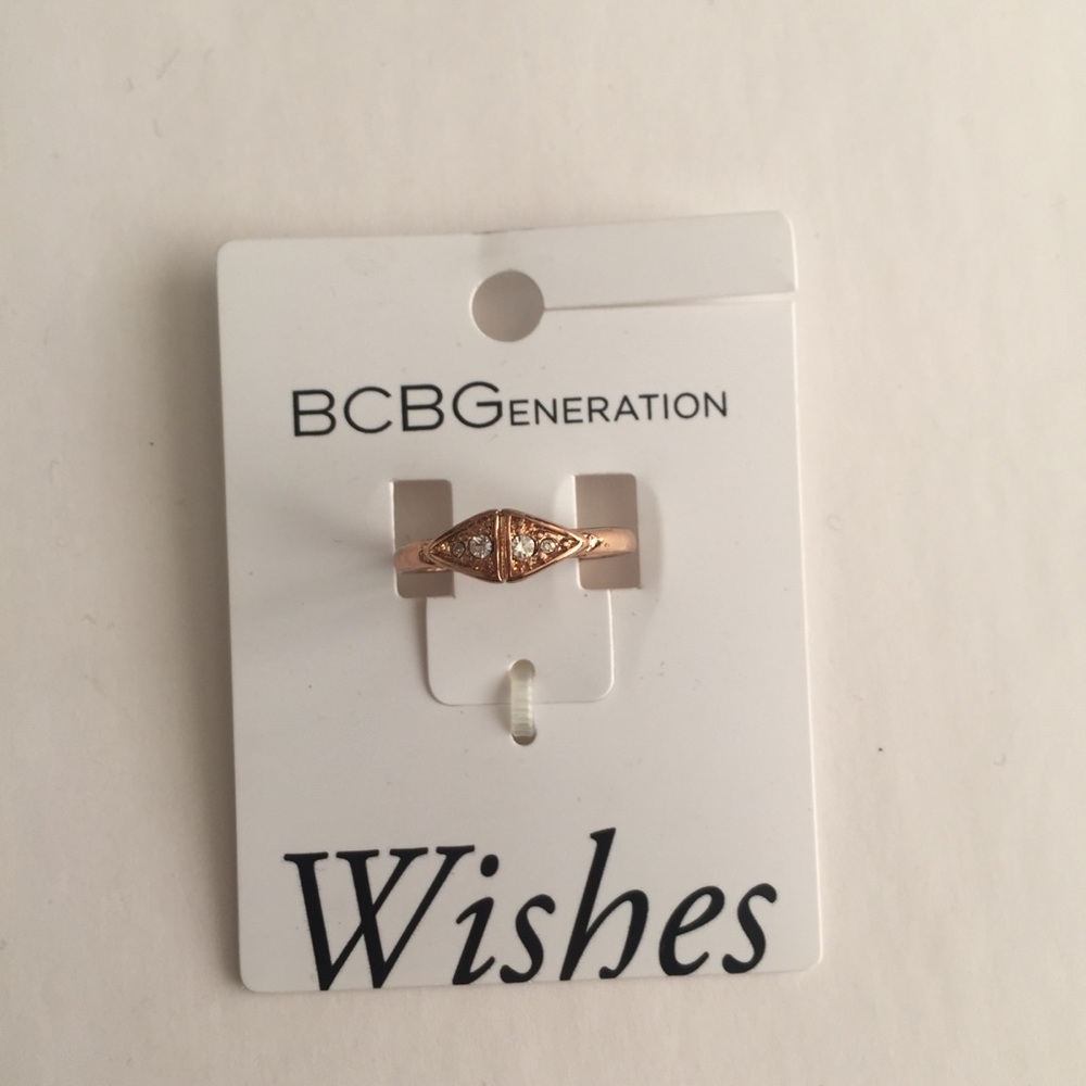 BCBGENERATION RING ROSE GOLD FAUX DIAMOND BOHO - Picture 2 of 4